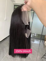 Cheveux bruts vietnamiens 250 densité 100 cheveux humains dentelle frontale perruques droite naturel noir 13x6 Bob perruque dentelle avant perruques de cheveux humains 1