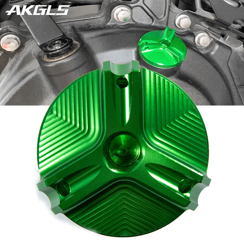 Motorrad Ölfilter-Deckel Für Kawasaki Z-Serie - Grüner Alu-Einfülldeckel, M20x2.5