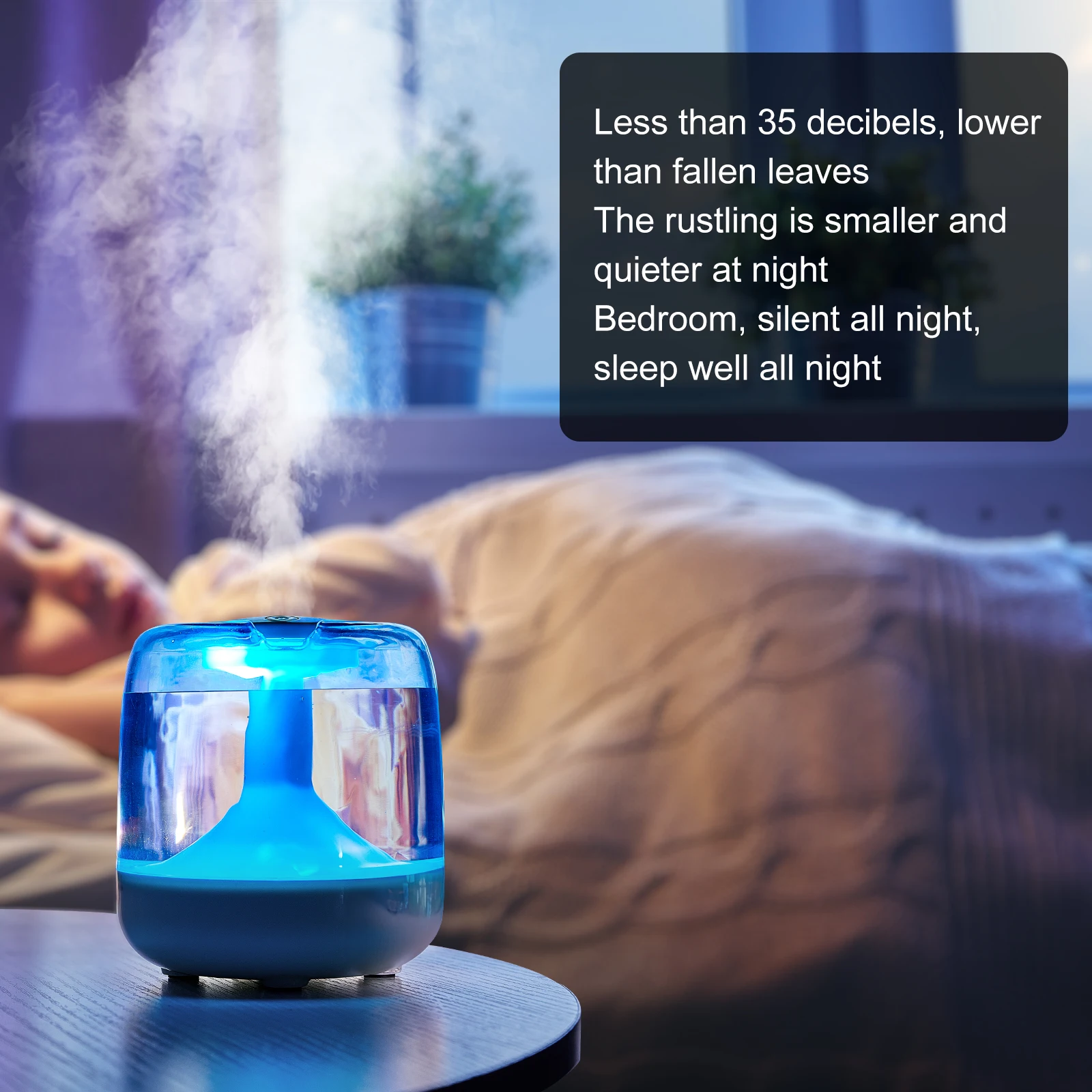 Compact Aromatherapy Humidifier with Large Capacity and Multicolor LED Lighting