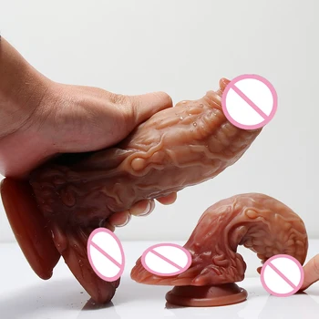Soft Realistic Animal Dog And Kirin Big Dildo Suction Cup Cock Silicone Masturbators Penis Butt Plug Adult Sex Toy for Men Women 5