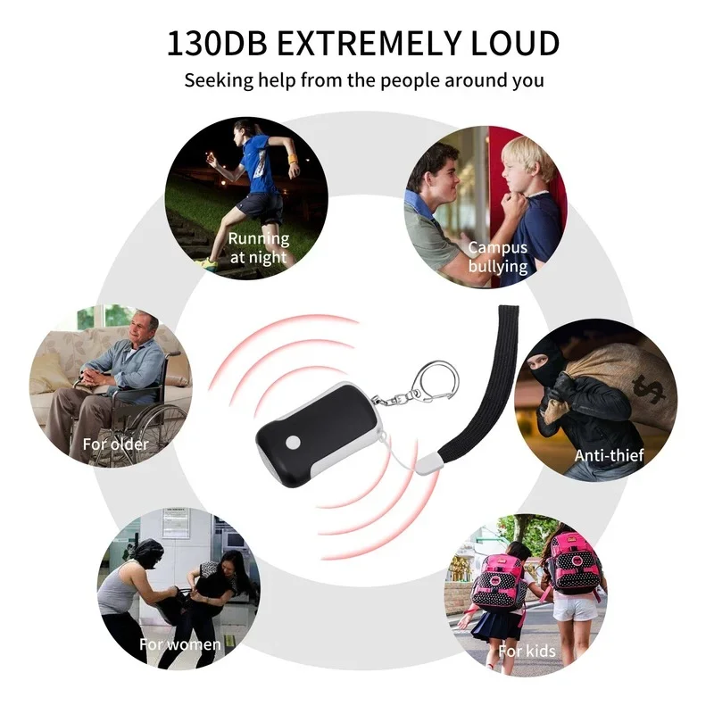 125db Self Defense Alarm Personal Defense Siren Anti-attack Security for Women Kids Personal Security Loud Alert Att