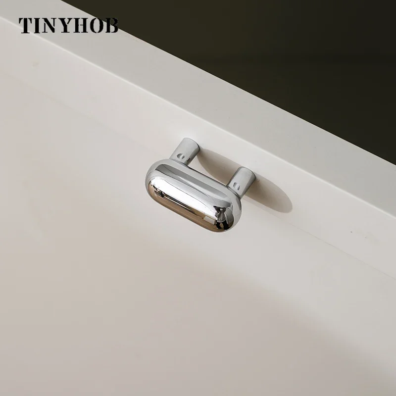 รู 25 มม./ทองเหลืองเฟอร์นิเจอร์จับ Modern Bright Chrome ดึงตู้ตู้เสื้อผ้า Dresser กล่องรองเท้าลิ้นชักตู้ไวน์บาร์ลูกบิด 1