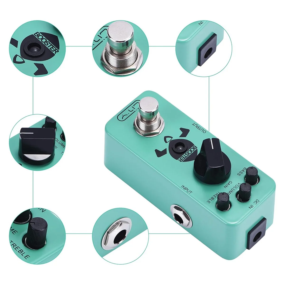 SEMOIC Guitar Pedal Mini Booster Effects Pedal Electric Guitar Effect True Bypass DC 9V 6.35mm Input/Output Interface
