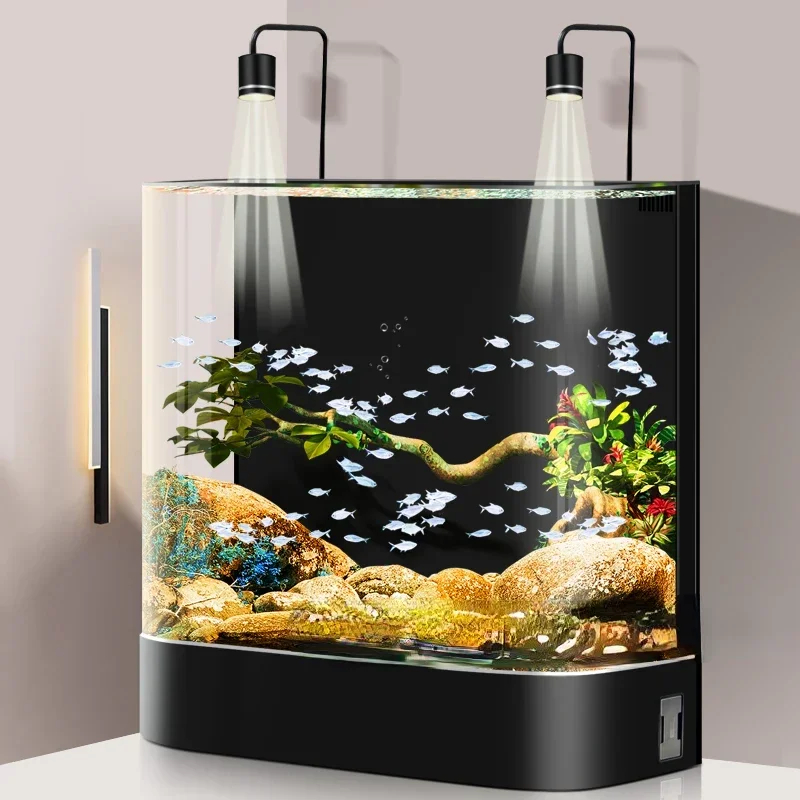 

New Super White Glass Hot Bending Integrated Molding Living Room Home against the Wall Fish Globe Large No Change Aquarium