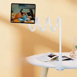 Flexible Gooseneck Tablet Stand Holder Clip (WHITE)