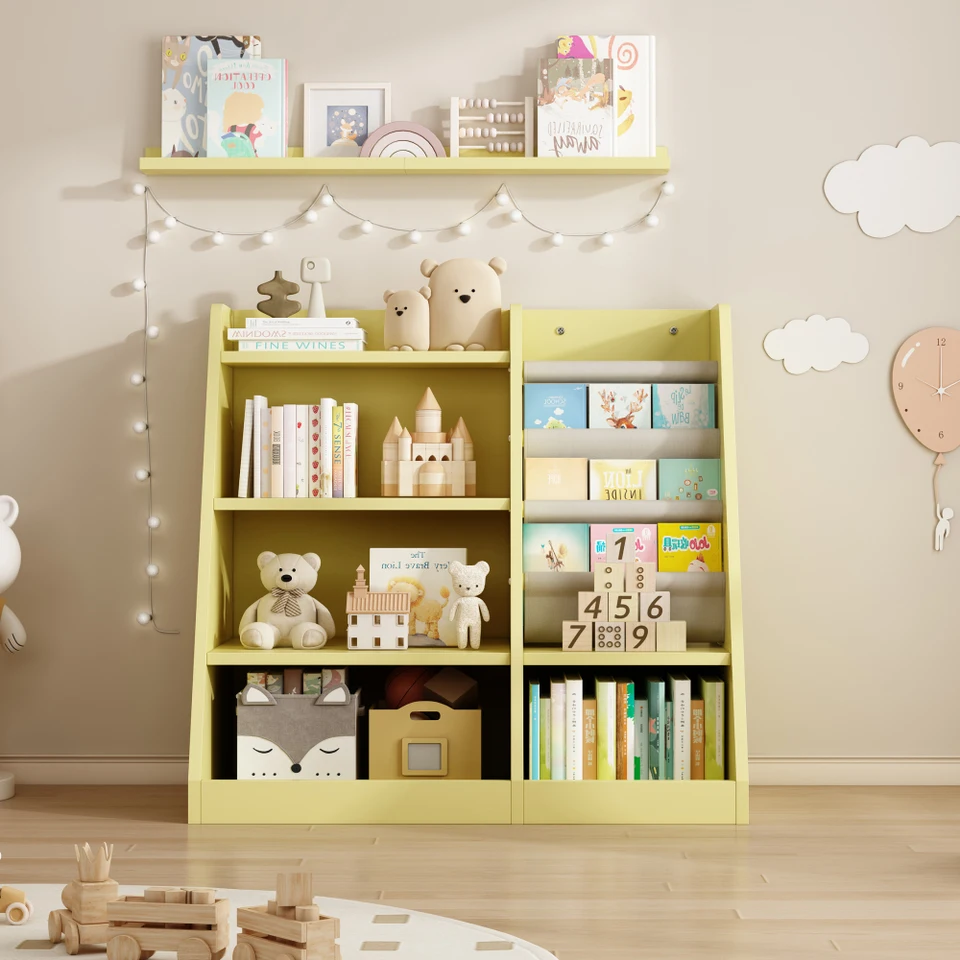 Wooden Kids Toy Storage Organizer Bookcase Shelf