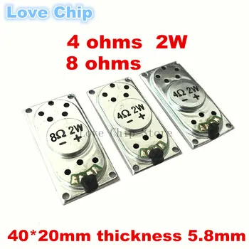 노트북 스피커 혼, 내부 마그네틱 라우드 스피커, 2 W, 8R, 4R, 4020, 4 옴, 8 옴, 2 와트, 8R, 2 W, 40x20mm 두께, 5.8mm 2040, 2 개