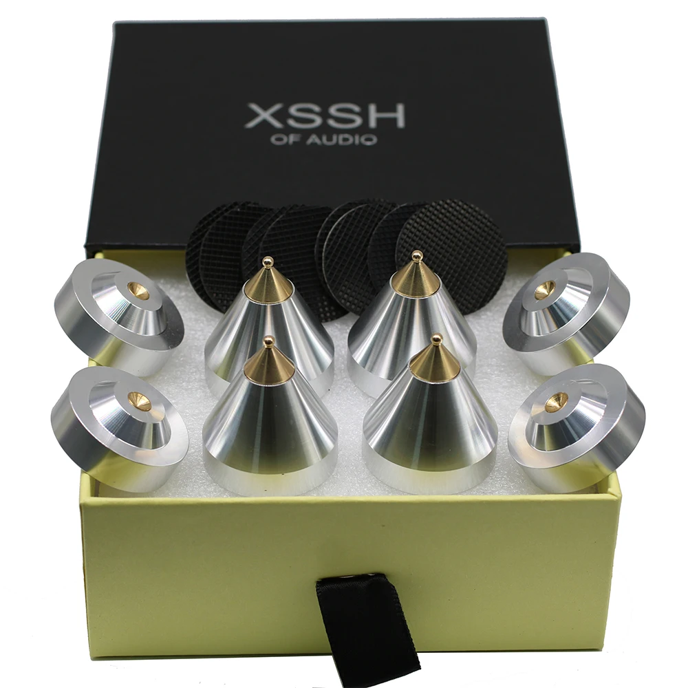 Home Theatre System XSSH Audio Audiophile Shock Damping Pad Speaker CD Amplifier ALUMINIUM FOOT Metal Spike Hifi  ISOLATION Feet