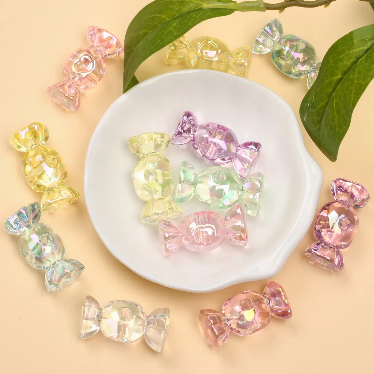 

About 12.5*29.1mm 10pcs Acrylic Jelly Color Candy Beads For Bracelet Earring Necklace Making DIY Jewelry Fashion Accessories