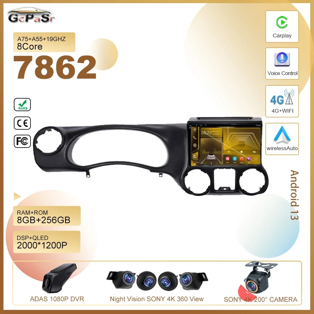 

Android 13 Car Radio For Jeep Wrangler 3 JK 2011 - 2018 LHD/RHD Multimedia Player GPS Navigation 5G wifi BT HDR QLED Screen