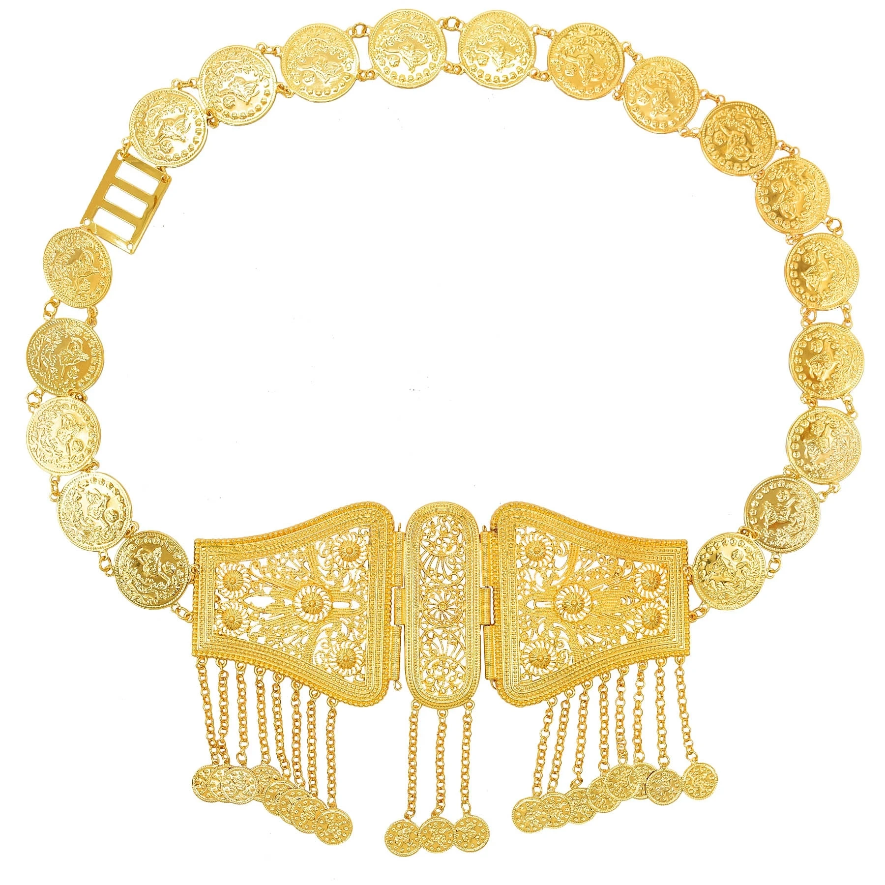 Golden Butterfly Hollow Coins Metal Belt Female Body Jewelry Fashion Morocco Turkey Kurds Arab Ethnic Woman's Waist Belly Chains