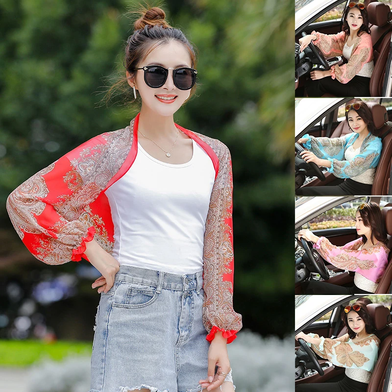

Summer Arm Cover Women Driving Sun UV Protection Sleeve Riding Arm Shade Shawl Scarf Long Oversleeve Fashion Arm Cuff Tippet
