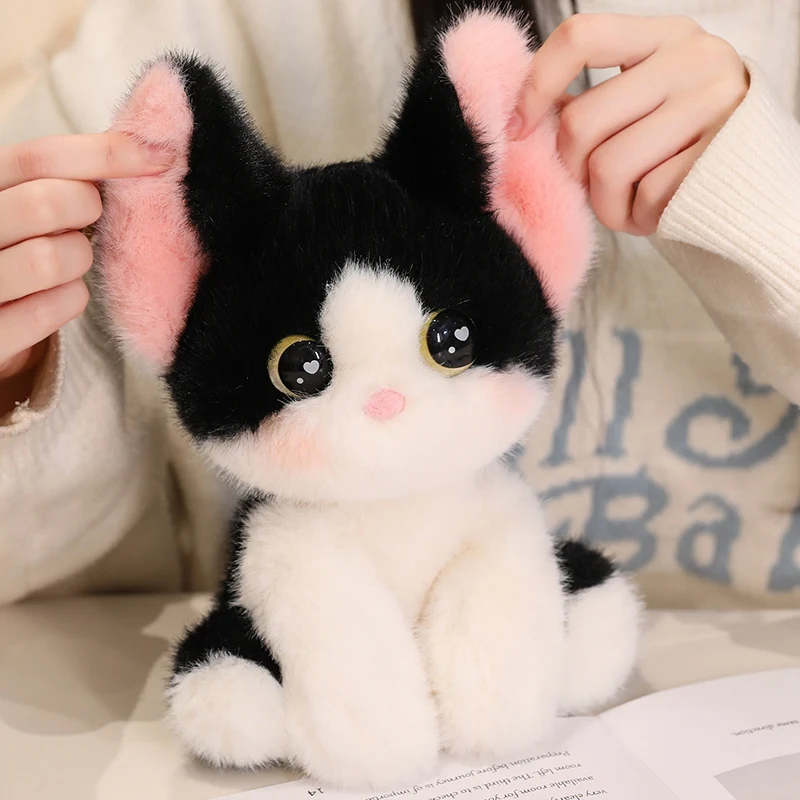 Hot Adorable Sitting Devon Cat Siamese Cat Plush Toy Doll Home Office Decoration, Perfect Gift for Cat Lovers Boys And Girls