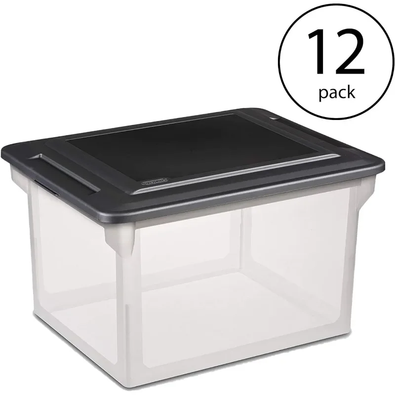 

Sterilite File Box, Stackable Storage Bin with Lid, Organize Receipts, Bills, Taxes and Papers in the Home, Office
