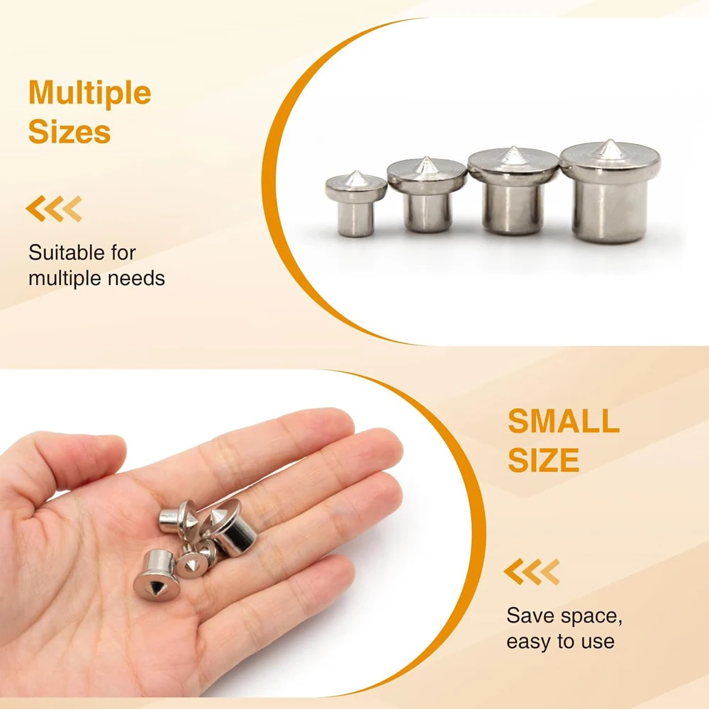 새로운 8Pcs Dowel Centers 스테인레스 스틸 Dowel Center Transfer Plugs Tenon Center Transfer Plugs 목공 용 드릴 홀 도구