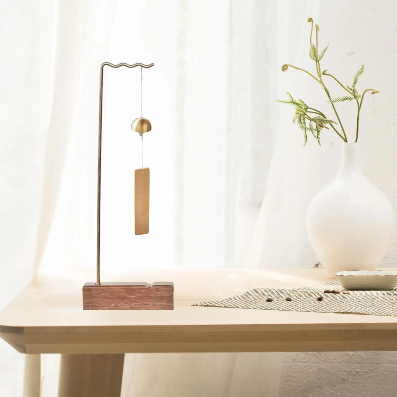 Chime Stand Easy Assembly Wooden Multifunctional Wind Chime Wood Stand Gong for Yoga Tabletop Classroom Bedroom Tea Room wind chime stand