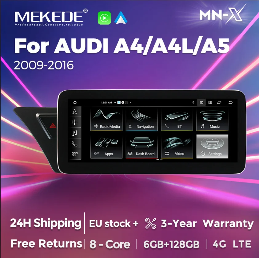MEKEDE 8-Core Auto Radio Für Audi A4 A4L B8 A5 2009 2010-2016 Drahtlose Carplay Android Auto multimedia-Player GPS DSP Autoradio