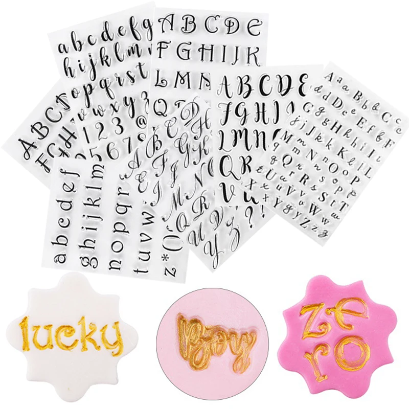 

Fondant Pastry Tools Accessories Cake Decorationg Silicone Custom Cookie Cutter Letters Embosser Stamp DIY Alphabet Baking Mold