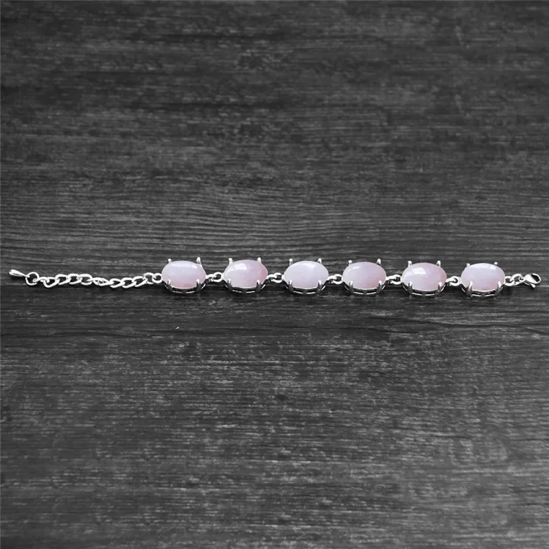 Bracelet Jewelry Vintage Oval Natural Jades Quartz Women