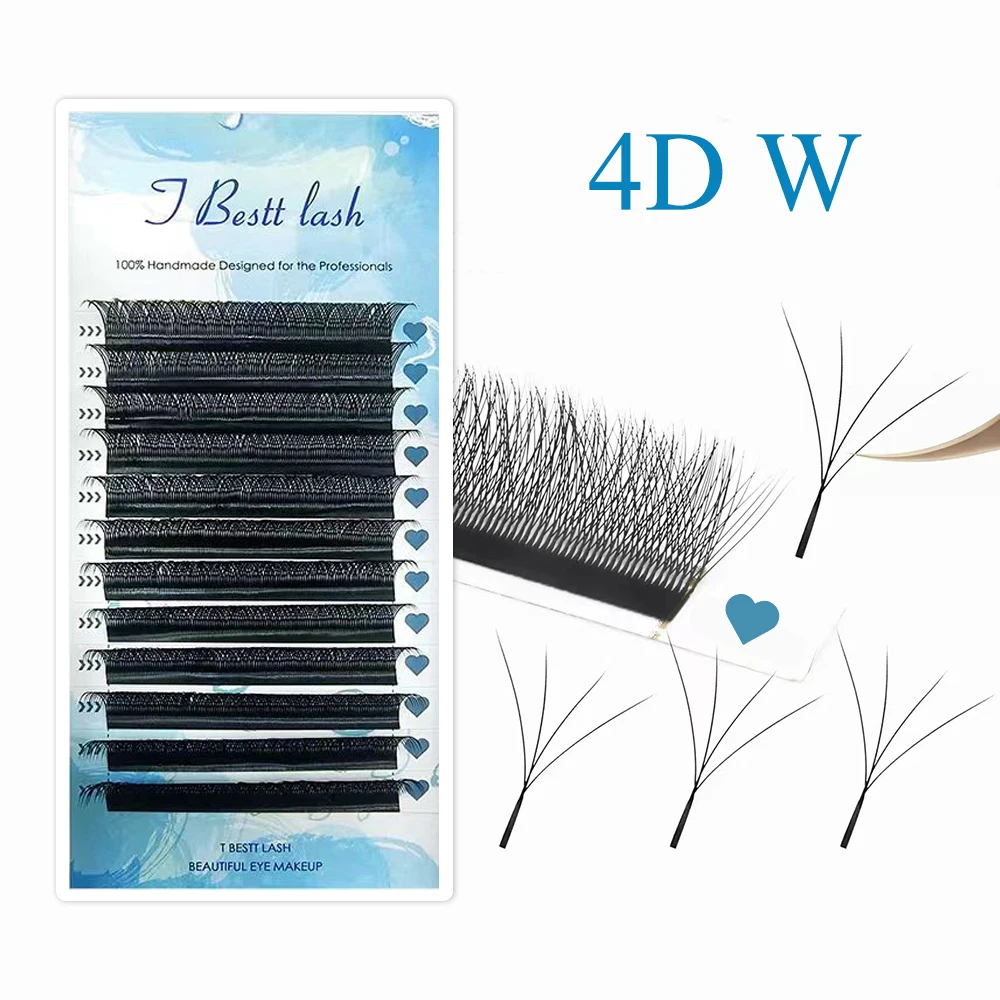 Fake Eyelashes 5D-W Shaped Premade Volume Fans Clover W Style Mink Soft Easy Faning