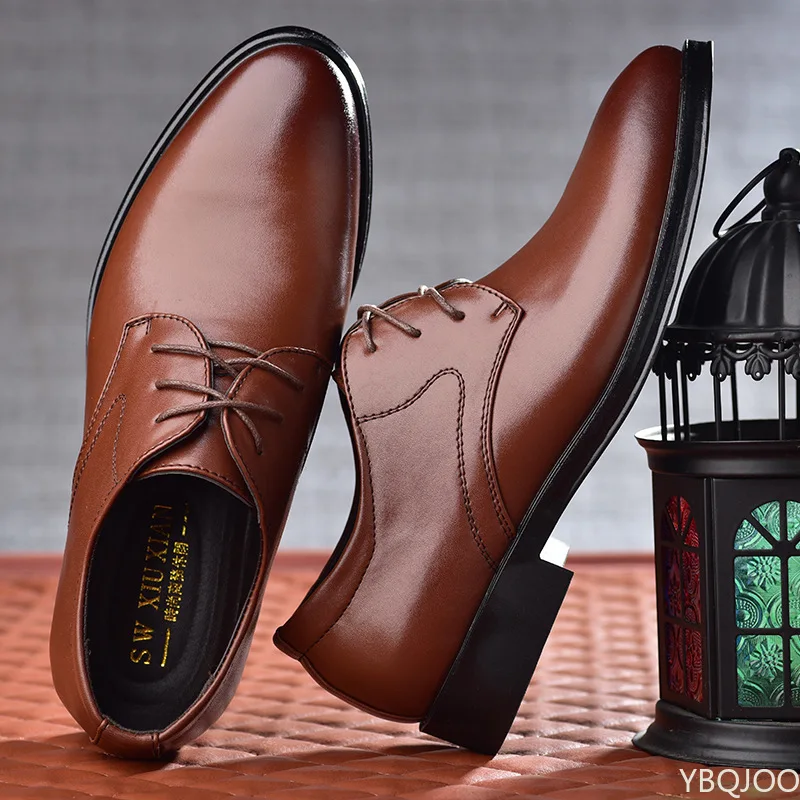 

Men Leather Shoes Business Dress Shoes All-Match Casual Shoes Shock-Absorbing Footwear Wear-Resistant