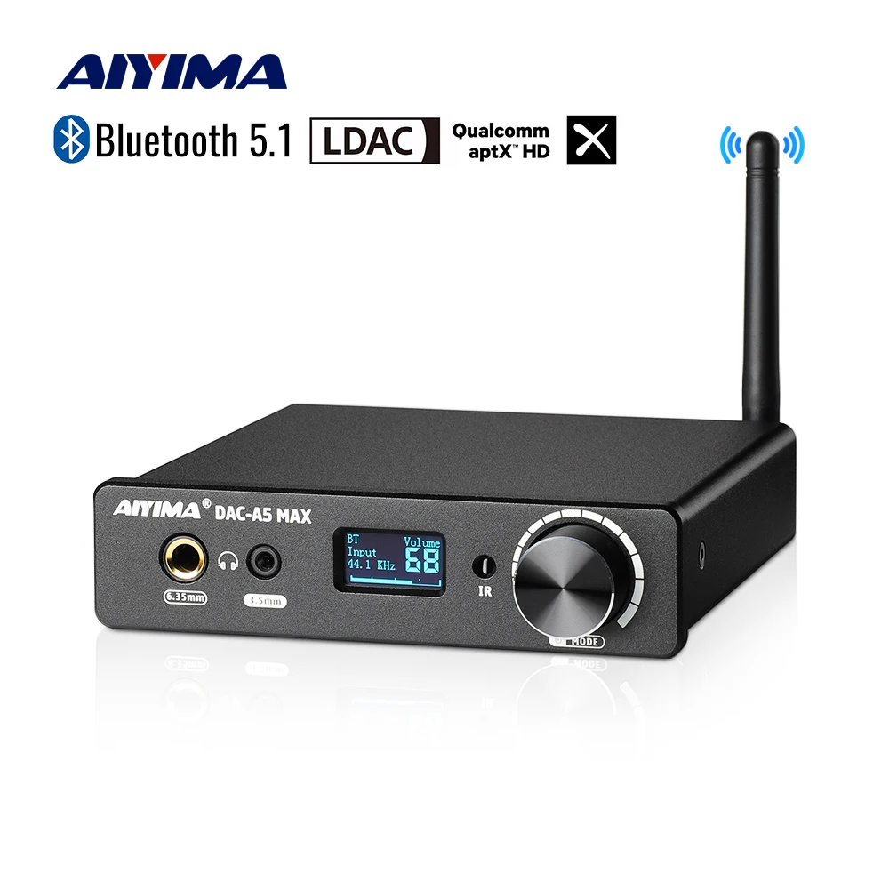 AIYIMA-decodificador de Audio DAC-A5 MAX, amplificador de auriculares con Bluetooth, DAC ES9018, USB, APTX, LDAC, compatible con DSD256, PCM384