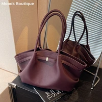 MOODS Lychee Pattern Underarm Shoulder Bags For Women Soft PU Leather Large Capacity Mini Tote Bag 2025 Luxury Designer Handbags