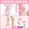 9PCS Accessory Set for Stanley Cup 30oz 40oz Butterfly Straw Cover Cap Silicone Boot Charm Initials Sticker Spill Proof Stopper 2