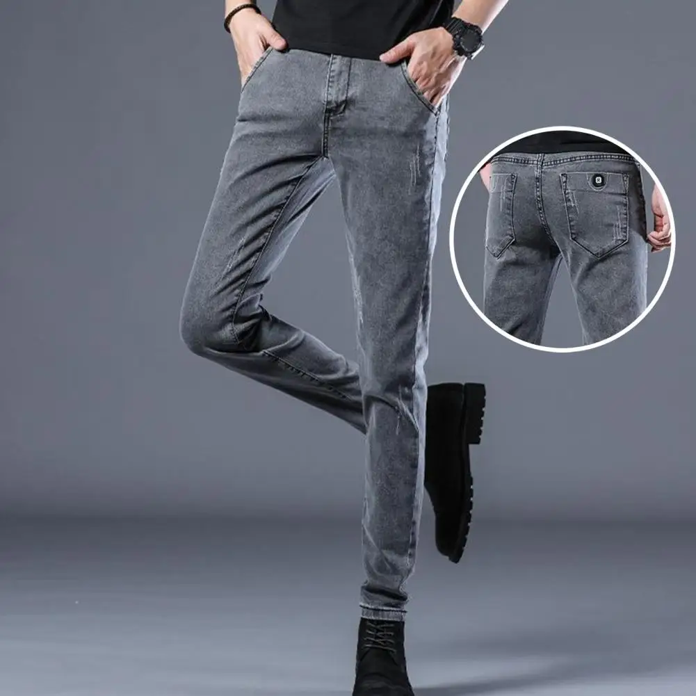 

Брюки мужские эластичные до щиколотки, стильные облегающие эластичные штаны с карманами, уличная одежда в Корейском стиле