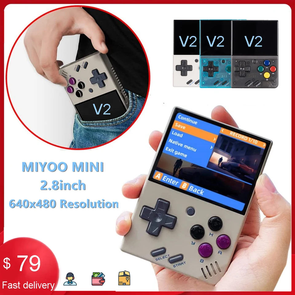 2.8Inch MIYOO MINI V2 Portable Retro Handheld Game Console