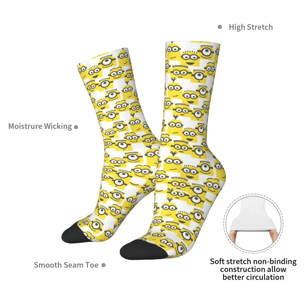 Custom Cool Print M- Minions Cartoon Socks for Women Men Stretchy Summer Autumn Winter M- Minions Bananas Crew Socks 217 Sb47ffe08ebef4f18bbe1c3eeaee031230