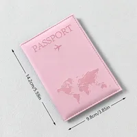 Couverture de passeport en cuir PU pour hommes et femmes, organisateur, porte-carte de protection, couvertures de documents d'identité, carte du monde, étui de passeport de voyage 3