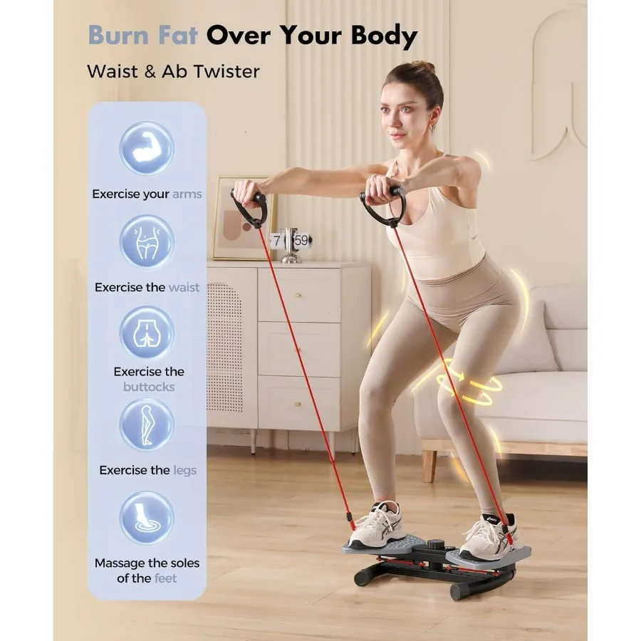 Waist Twister Machine Exercise Fitness Tool, Ab Twister Board with the Smart LED Digital Monitor, 300lbS Capacity & 20dB Ultra-Q