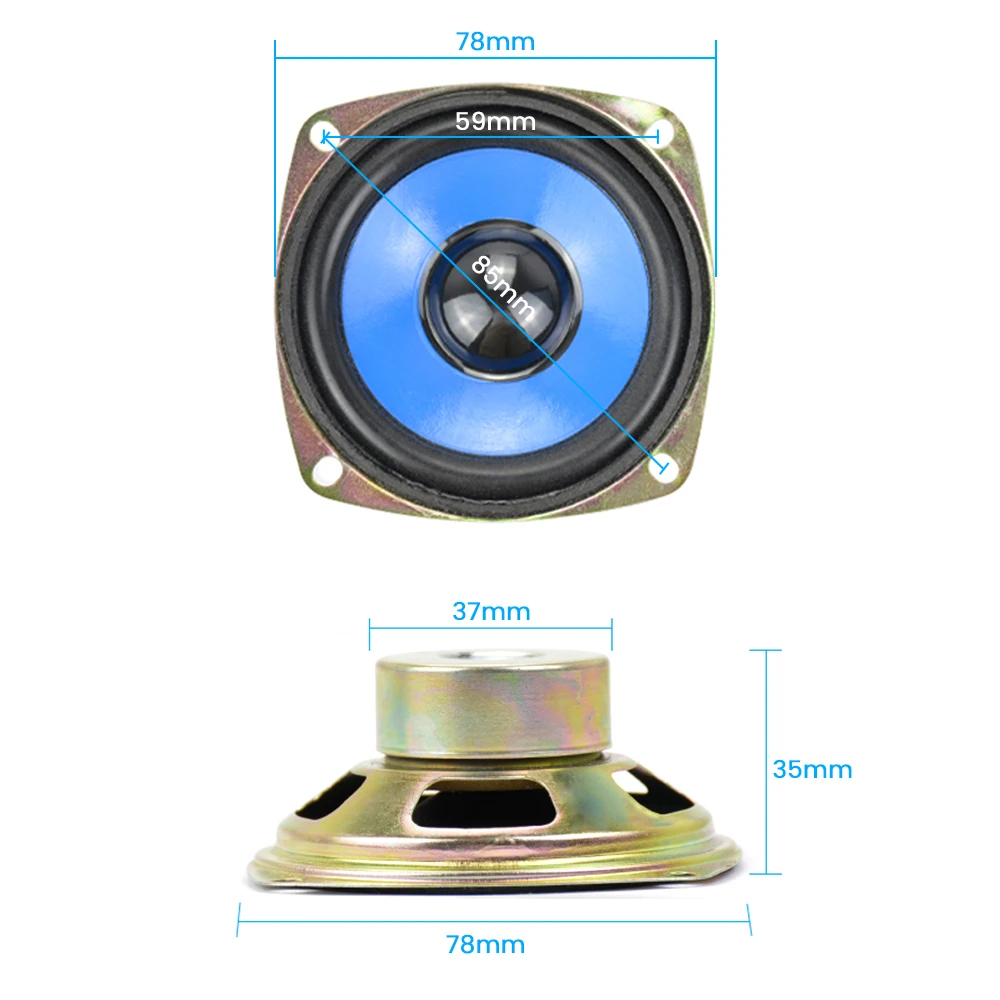 Portable Speaker 2Pcs 3 Inch 4 Ohm 5W Anti-Magnetic Audio
