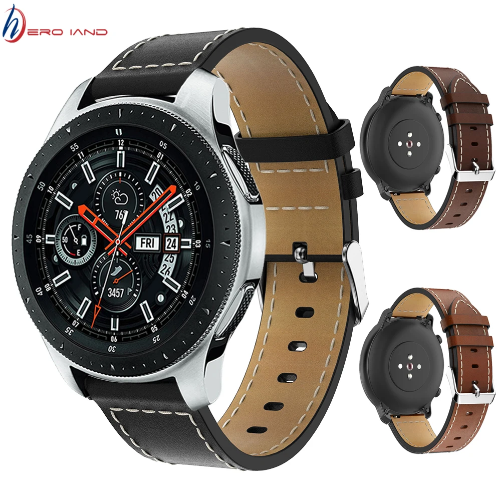 

22mm Leather Silicone Bracelet For Huami Amazfit GTR 47mm Wrist Strap For Huawei Watch GT Watchband Accessories