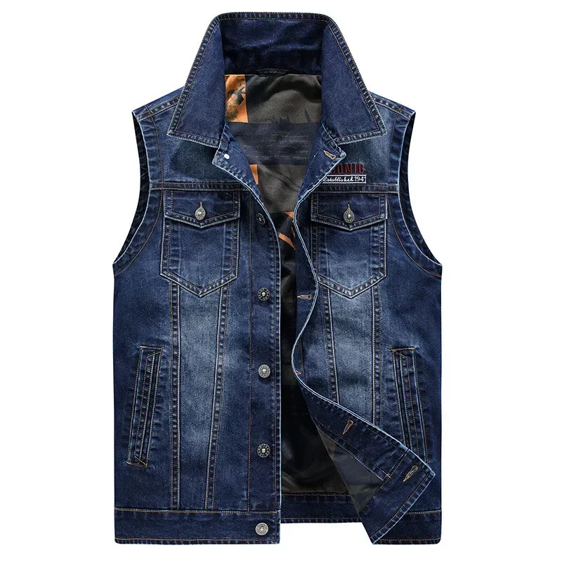 Gilet Jeans Uomo Multi-Tasca - Giubbotto Denim Vintage Senza Maniche - Foto 10