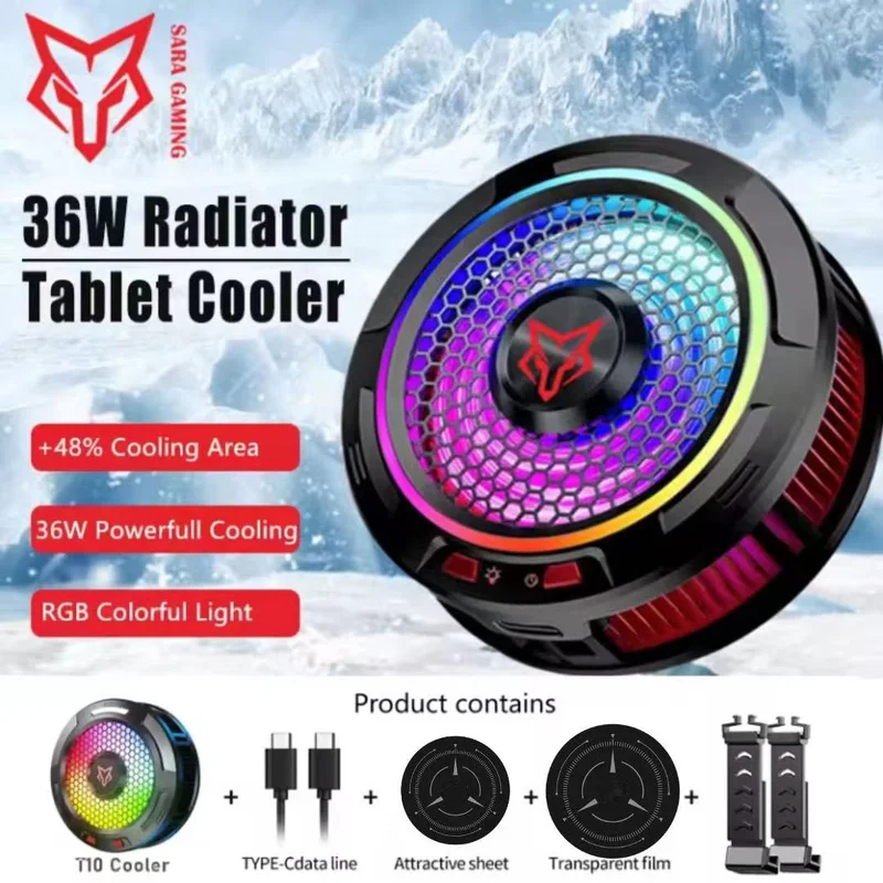 Sarafox X9 PRO 36w Ipad cooler Three-speed Adjustable RGB 2in1 Semiconductor Refrigeration Tablet Phone Cooler Max