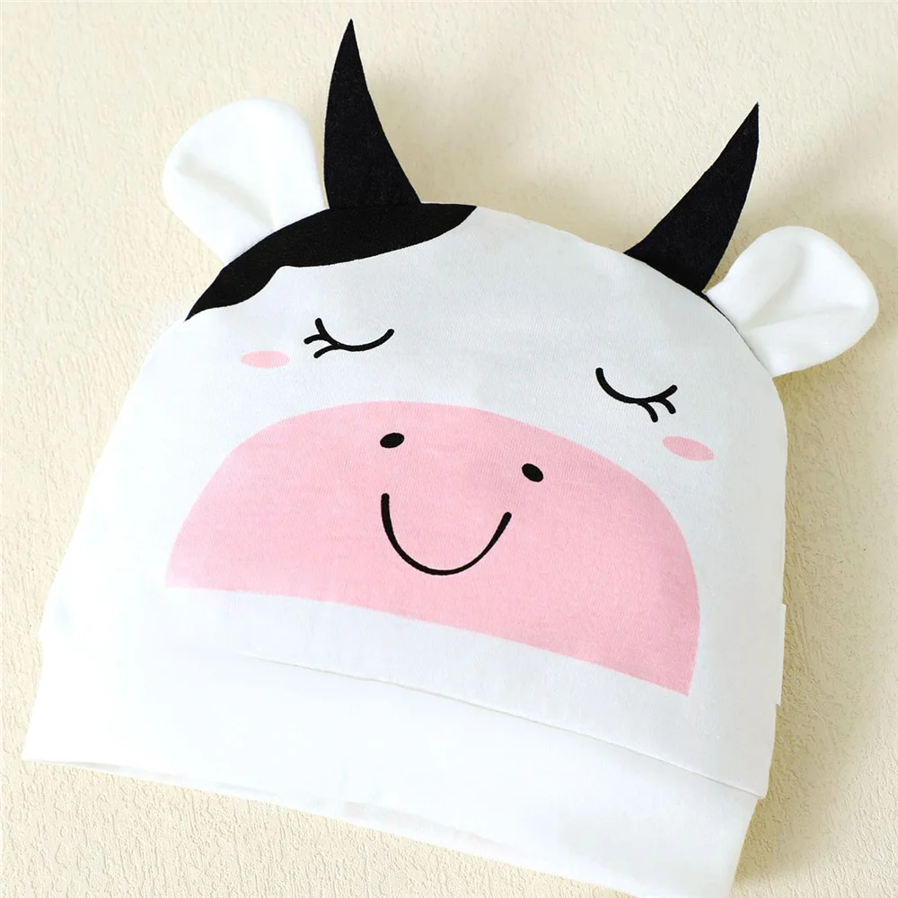 Summer jumpsuit Newborn Baby Boy Girl Cosplay Jumpsuit Cow Short Sleeved Bodysuit+Calf Hat Summer Lovely Romper 0-9 Months
