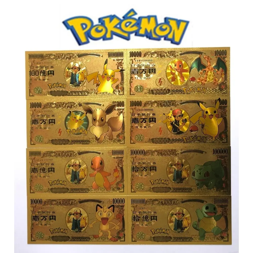 2022 anime Pokemon letter Gold Card Magic Baby commemorative gold coin collection coin Pikachu playing games children's toy gift