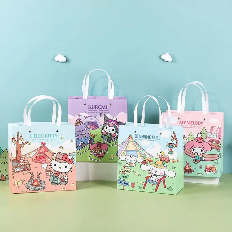 

Sanrio Hello Kitty Cinnamoroll Anime Storage Bag Cute Cartoon Kuromi My Melody Jewelry Book Handbag Birthday Gifts for Kids