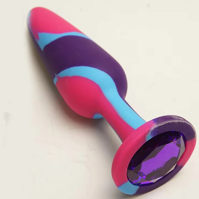 Silicone Jeweled Butt Plugs,Anus Ass Anal Sex Toys Trainer,Flexible Analplug Buttplug,Prostate Massage_voghion.com