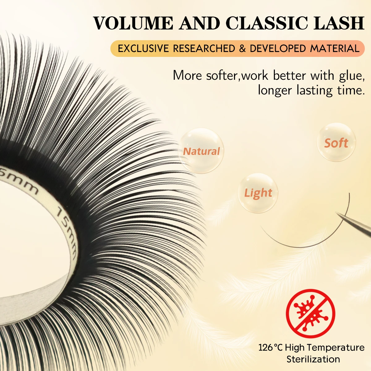 Lashonly 12Lines Natural False Eyelashe Extension Korea PBT Fluffy Classic Lash Supplies Professional Faux Mink Volume Lashes 2