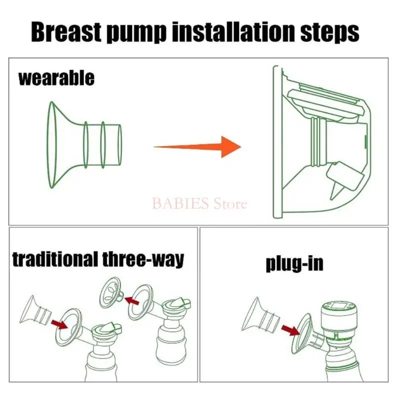 Versatile Breast Pump Flange Attachment Milk Collector 24mm Universal Compatible Breast Pump Conversion Insert Adapter