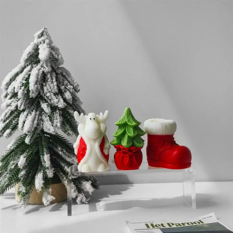 Description Picture 6 of itemChristmas Aroma Candle Ornament Silicone Mold DIY Elk Snowman Soap Plaster Resin Casting Making Molds Home Decor Christmas Gifts