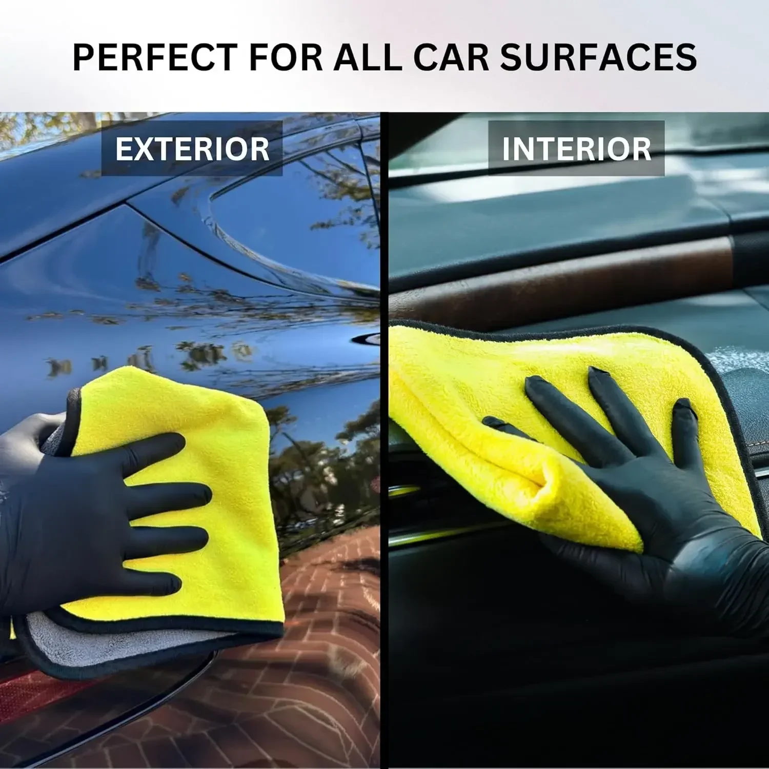 1/10pcs Microfiber Car Cleaning Towels Car Wash Drying Cloth Hemming Microfiber Towel Care Wash Cloth Car Detailing Accessories