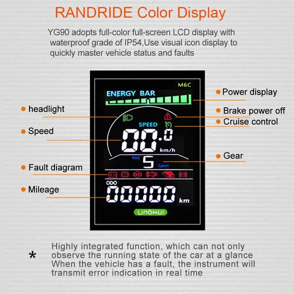 RANDRIDE YG90B 29 santimetatra 500W 48V 17Ah  Electric Mountain Bike 21S 27.5"/29" CST Tire 50 km/h 55-80 km range Sb480fc9aa7e840b596b871d0d09c418cv