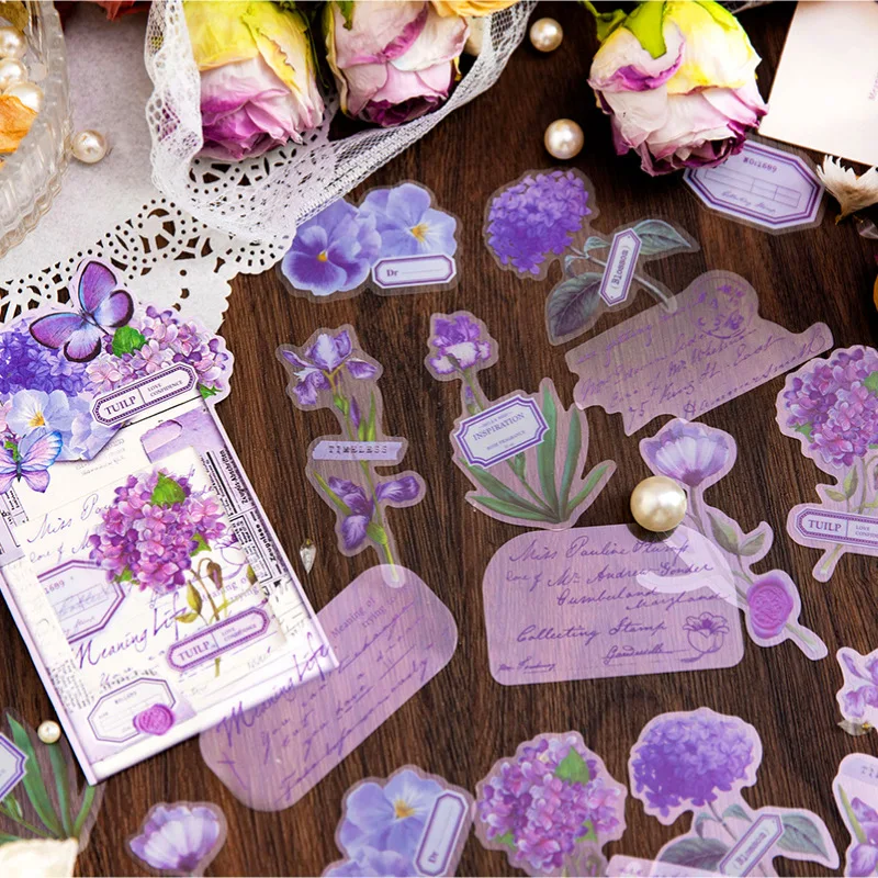 

30Pcs Vintage Plant Labels Stickers DIY Diary Junk Journal Decoration Album Scrapbooking Natural Flowers Sticker