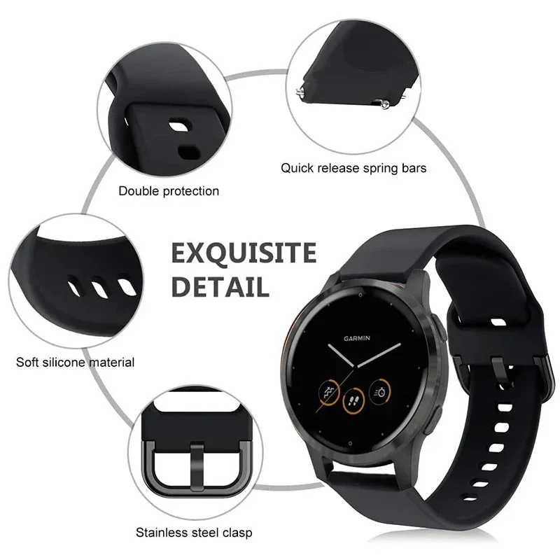 Soft Silicone Sport Watch Adjustable Replacement Band - Universal Fit