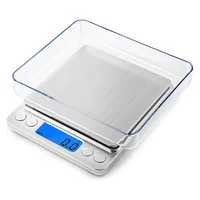 Báscula de Cocina Digital Alta Precisión 3kg/0.1g | Balanza de Alimentos y Horneado de Acero Inoxidable a Batería