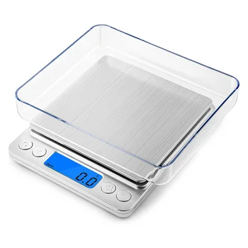 Báscula de Cocina Digital Alta Precisión 3kg/0.1g | Balanza de Alimentos y Horneado de Acero Inoxidable a Batería